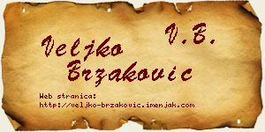 Veljko Brzaković vizit kartica